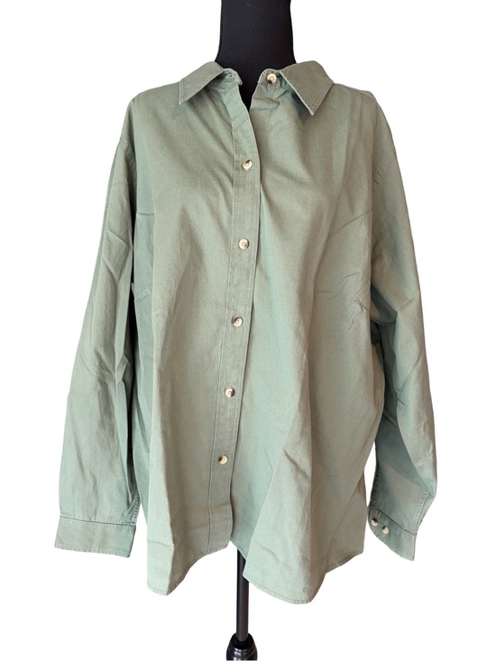 L.L. Bean Tops - L.L. Bean Women's Olive Green Button-Front Shirt
